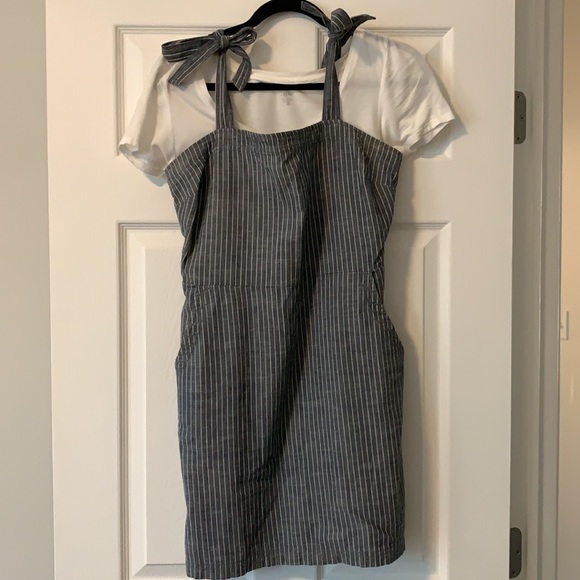Express Chambray Pin Striped Dress - Picture 3 of 8